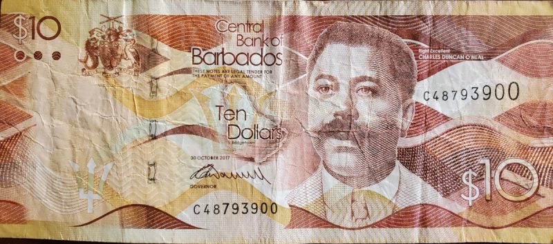 Ten ($10) Barbados Dollars