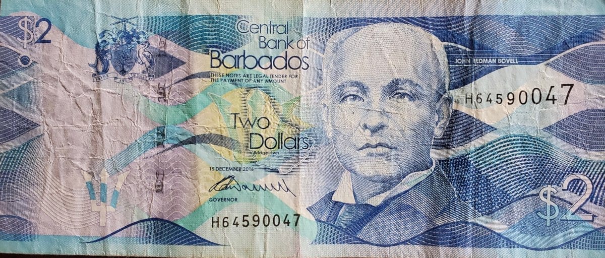 2 Dollars Barbade 1983 